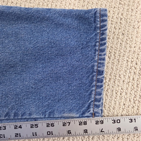 L.L.Bean Original Fit Relaxed Jeans Womens Size 12 REG Blue Floral Lined Denim - Picture 8 of 11